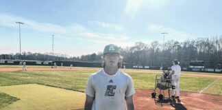 
			
				                                Pictured is Easley High School senior Kaleb Woods recently at practice. Woods is the No. 1 pitcher this season for the Green Wave baseball team.
                                 Courtesy photo

			
		